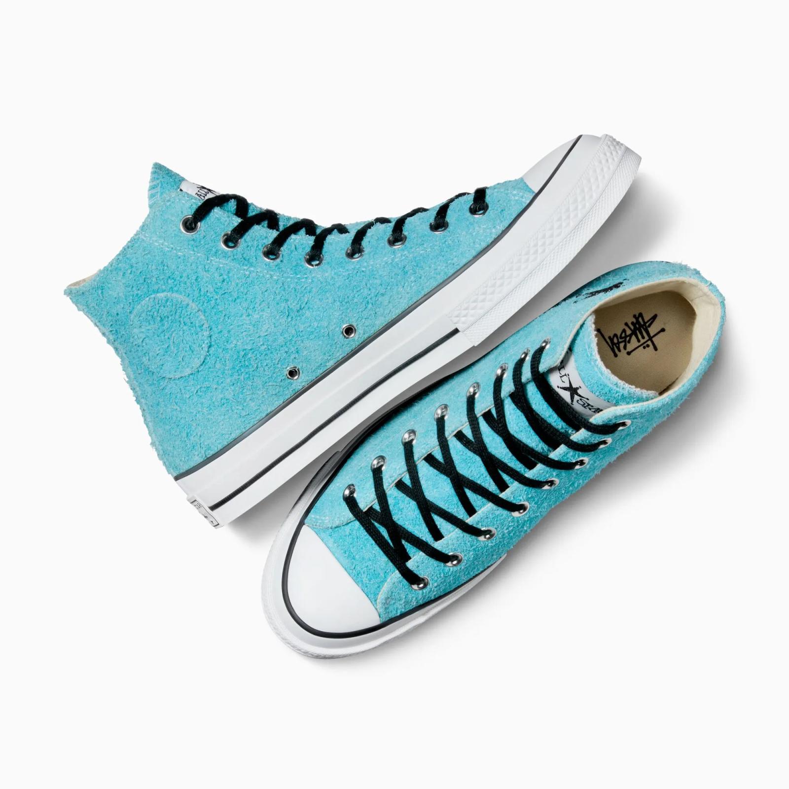 Stussy x Converse Chuck 70 High Sky Blue A07663C