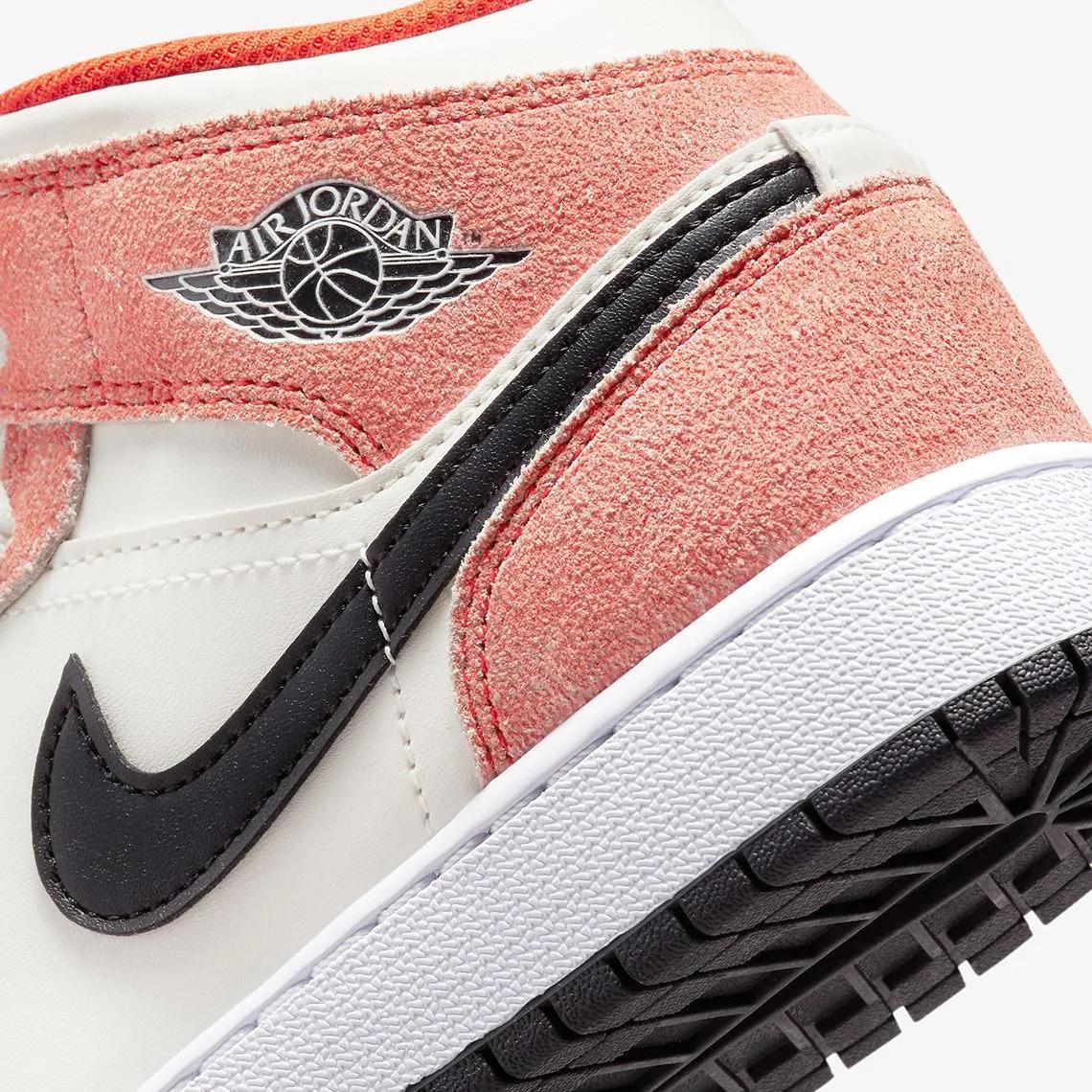 Air Jordan 1 Mid GS Orange Suede