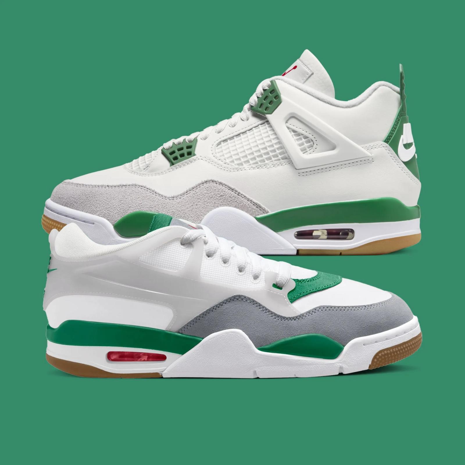Air Jordan 4 RM Pine Green FQ7939-103 vs Nike SB x Air Jordan 4 Retro Pine Green DR5415-103