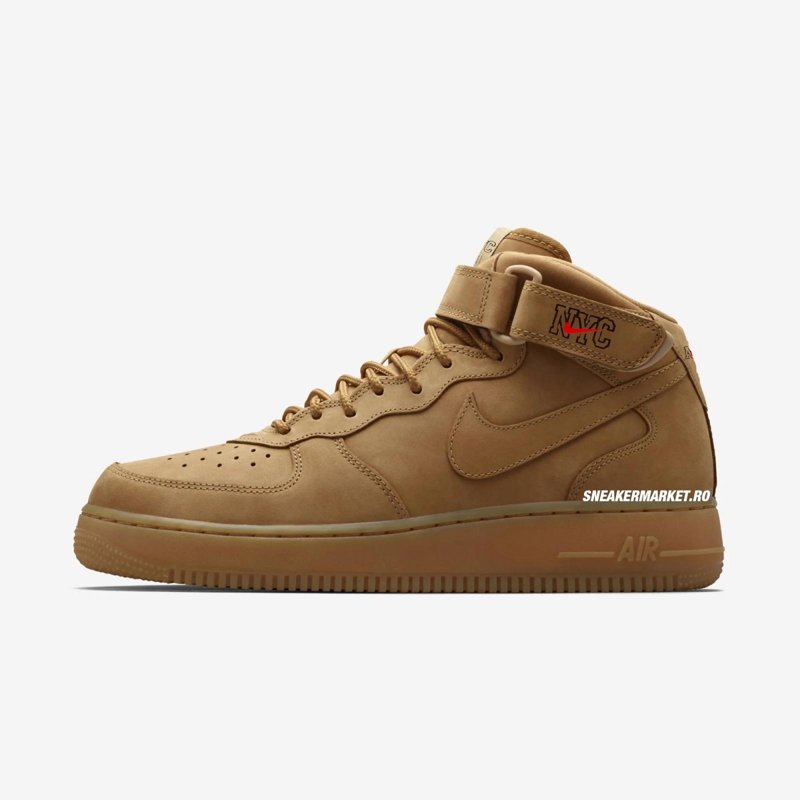 Nike Air Force 1 Mid Premium QS Flax New York 715889-201 2025 Release Date Holiday
