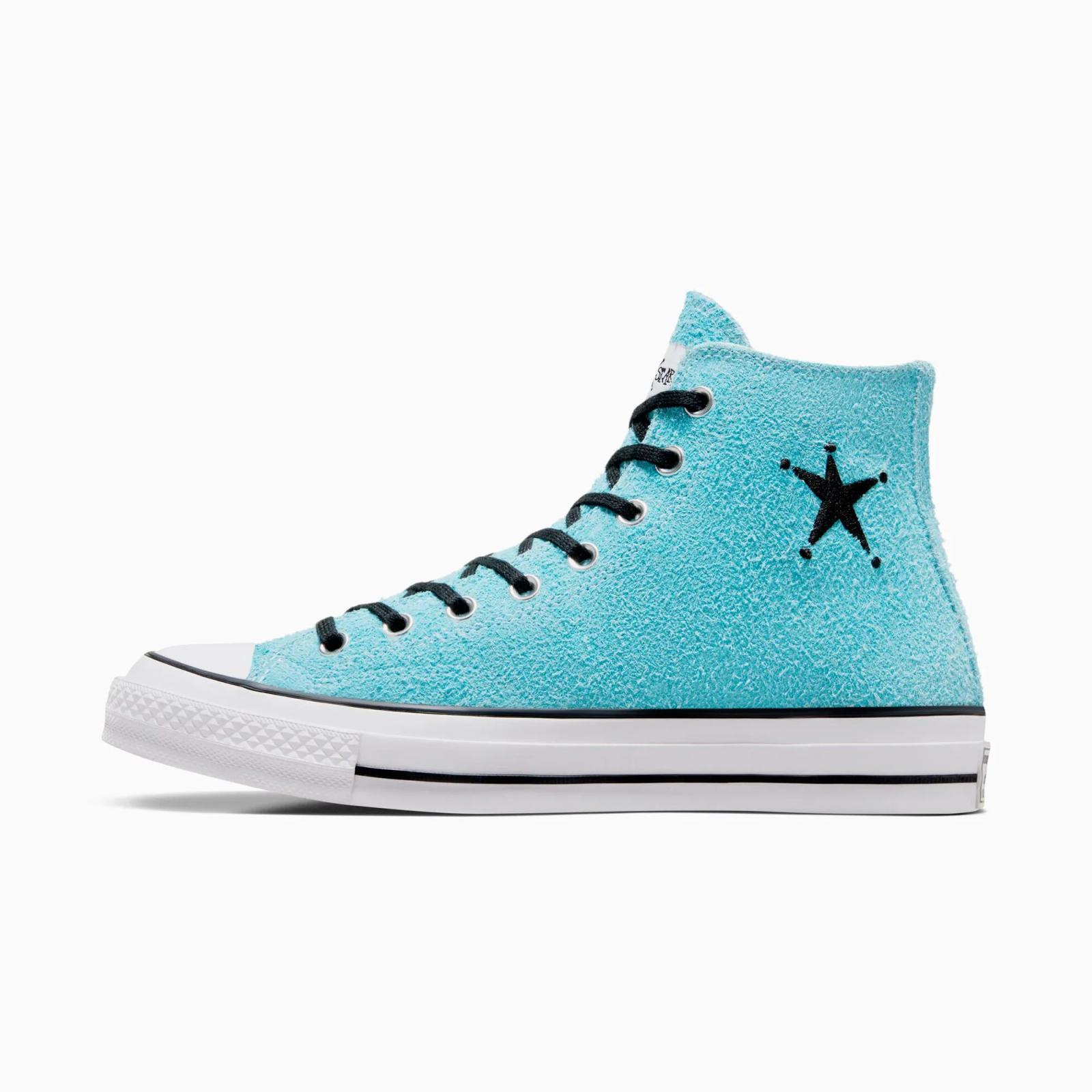 Stussy x Converse Chuck 70 High Sky Blue A07663C