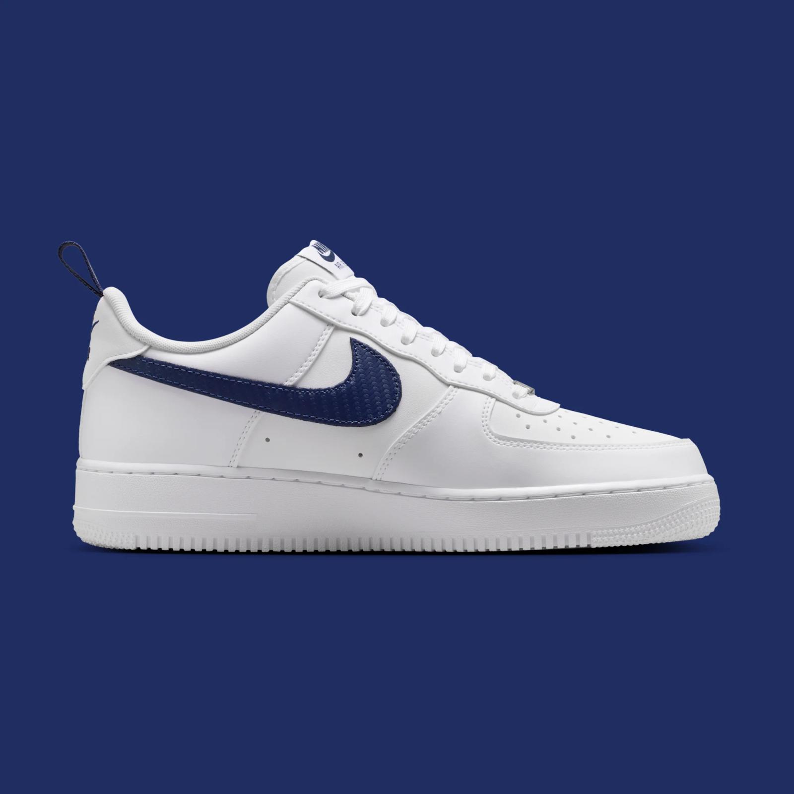 Nike Air Force 1 Low Tech "White & Midnight Navy" drops April 1st, 2026