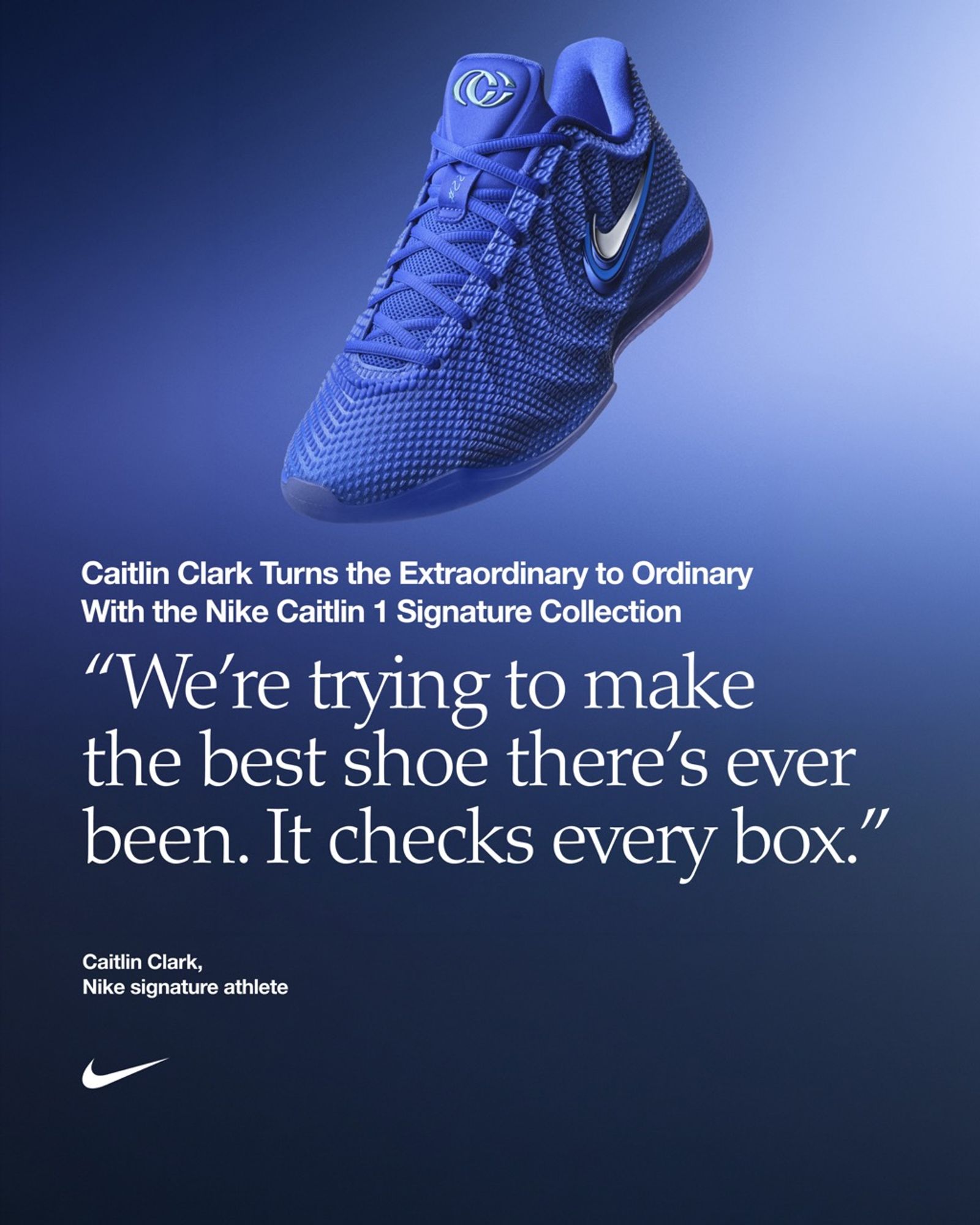 Caitlin Clark Turns the Extraordinary to Ordinary With the Nike Caitlin 1 Signature Collection