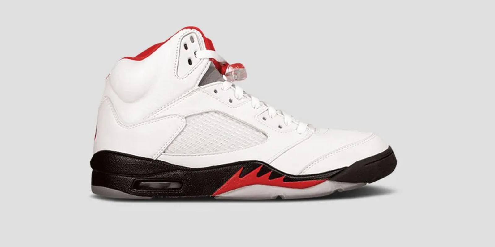 Air Jordan 5 Fire Red 1990 White Black Fire Red 4383