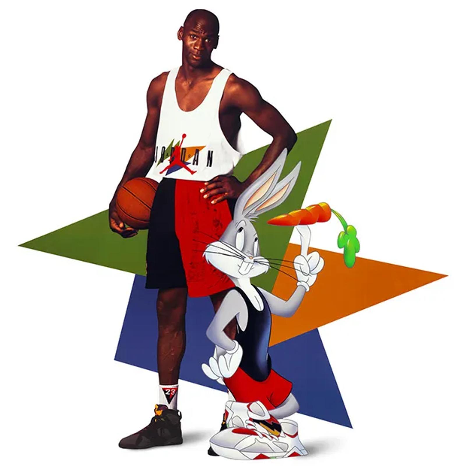 Michael Jordan & Bugs Bunny purtând Air Jordan 7