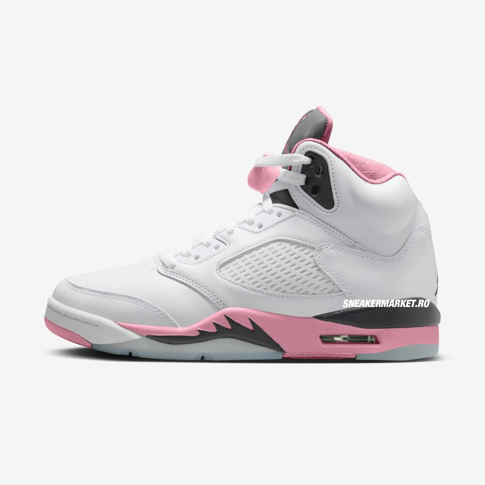 Air Jordan 5 Retro White Medium Soft Pink Black HQ7978-102 Release Date