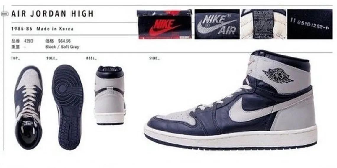 Air Jordan 1 High Shadow 1985 Black / Soft Grey 4283