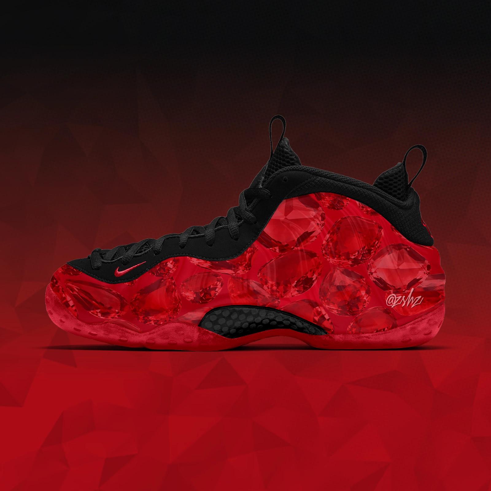 Nike Air Foamposite One Premium W "Ruby" Sport Red/Challenge Red/Black