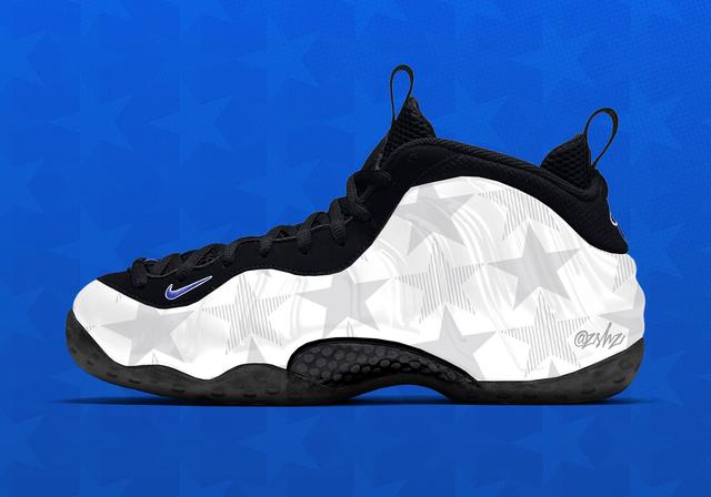 Nike Air Foamposite Premium "30th Anniversary" White/White/Black/Hyper Royal
