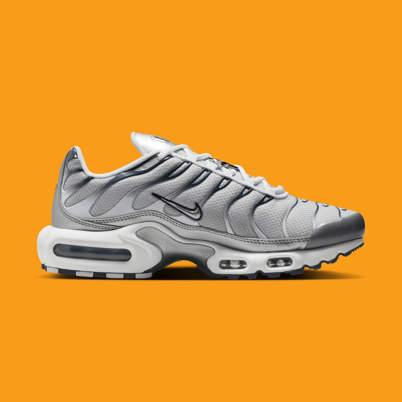 Nike Air Max Plus W "Metallic Silver" drops April 1st, 2026
