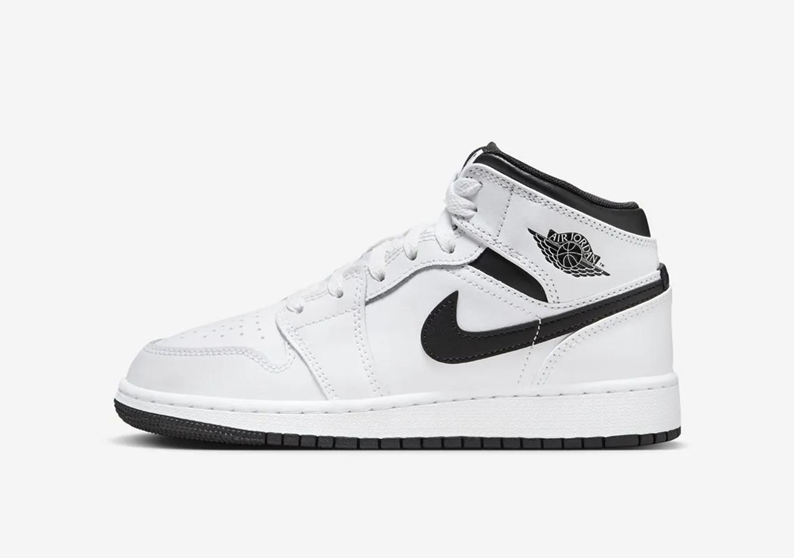 Air Jordan 1 Mid GS White Black