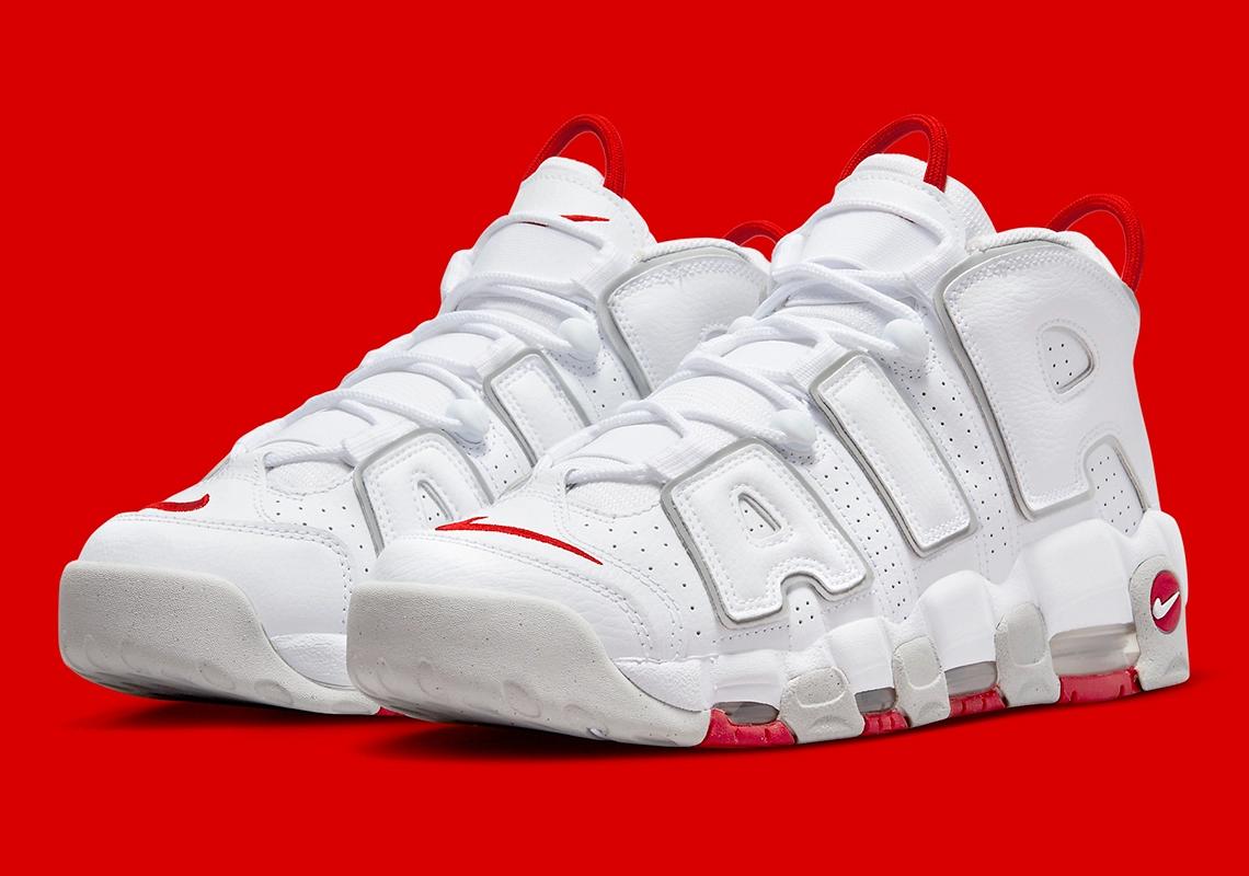 Nike Air More Uptempo White Red Grey