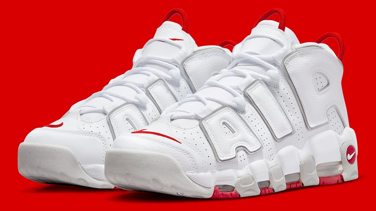 Nike Air More Uptempo White Red Grey