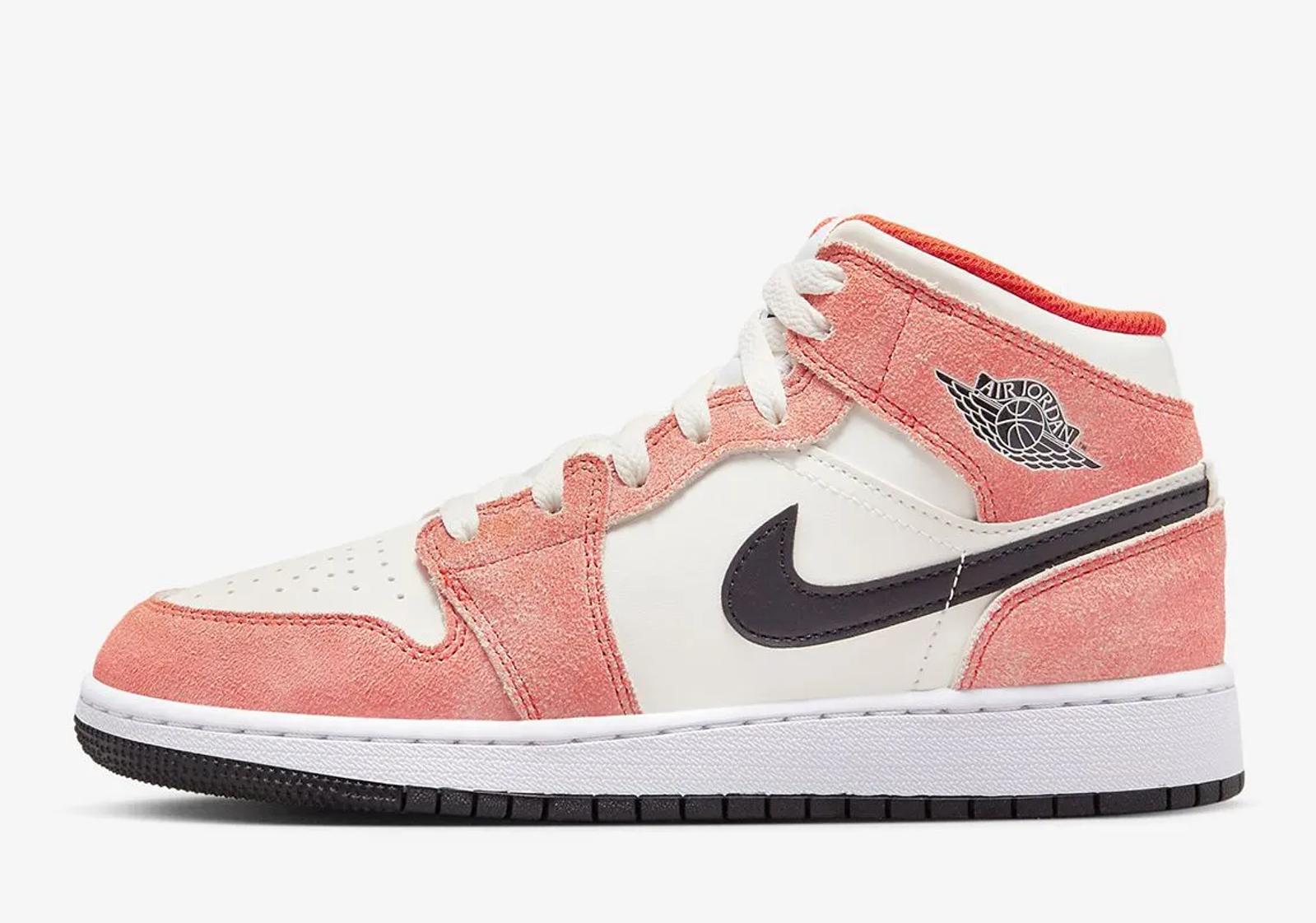 Air Jordan 1 Mid GS Orange Suede
