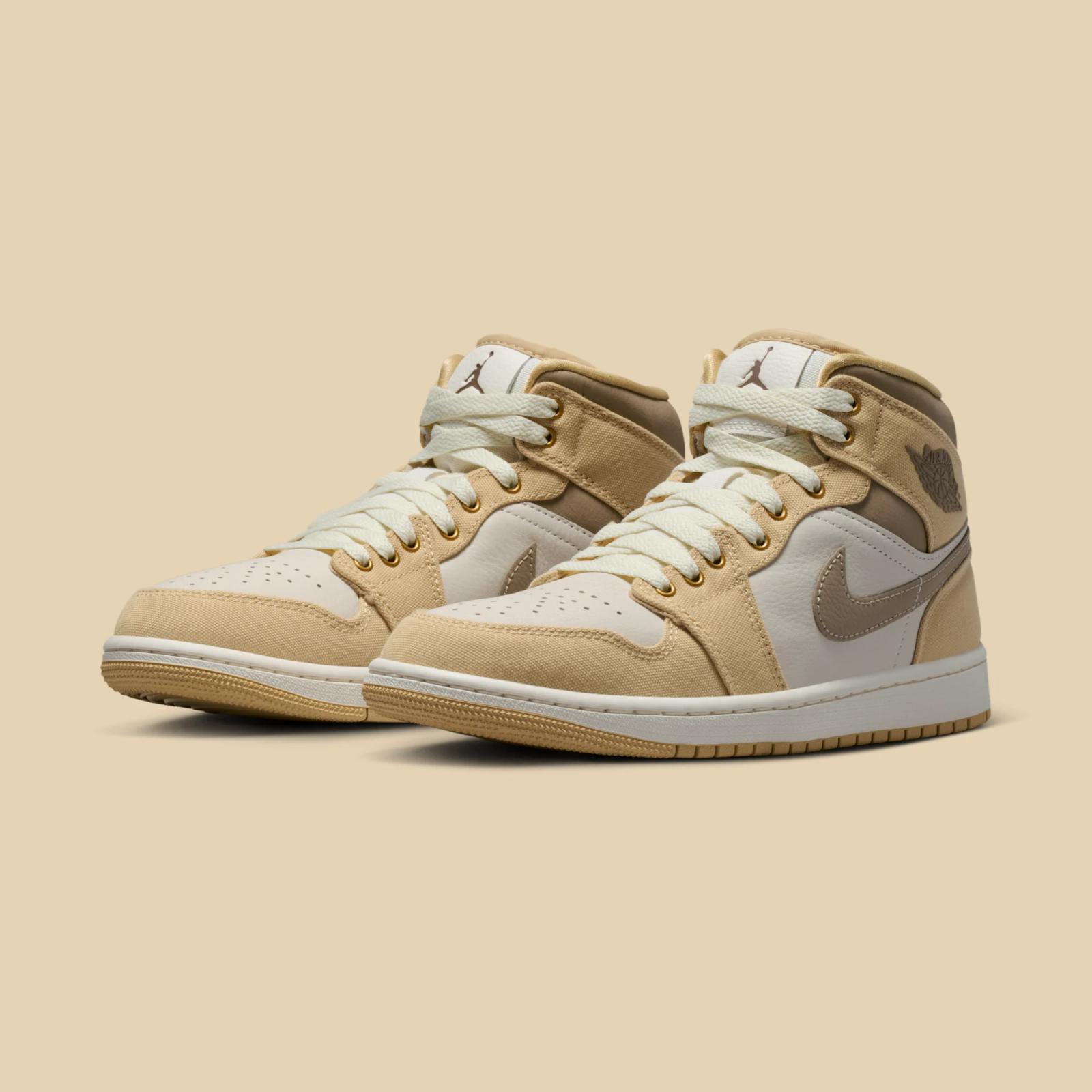 Air Jordan 1 Mid SE W "Khaki & Sesame" drops April 1st, 2026