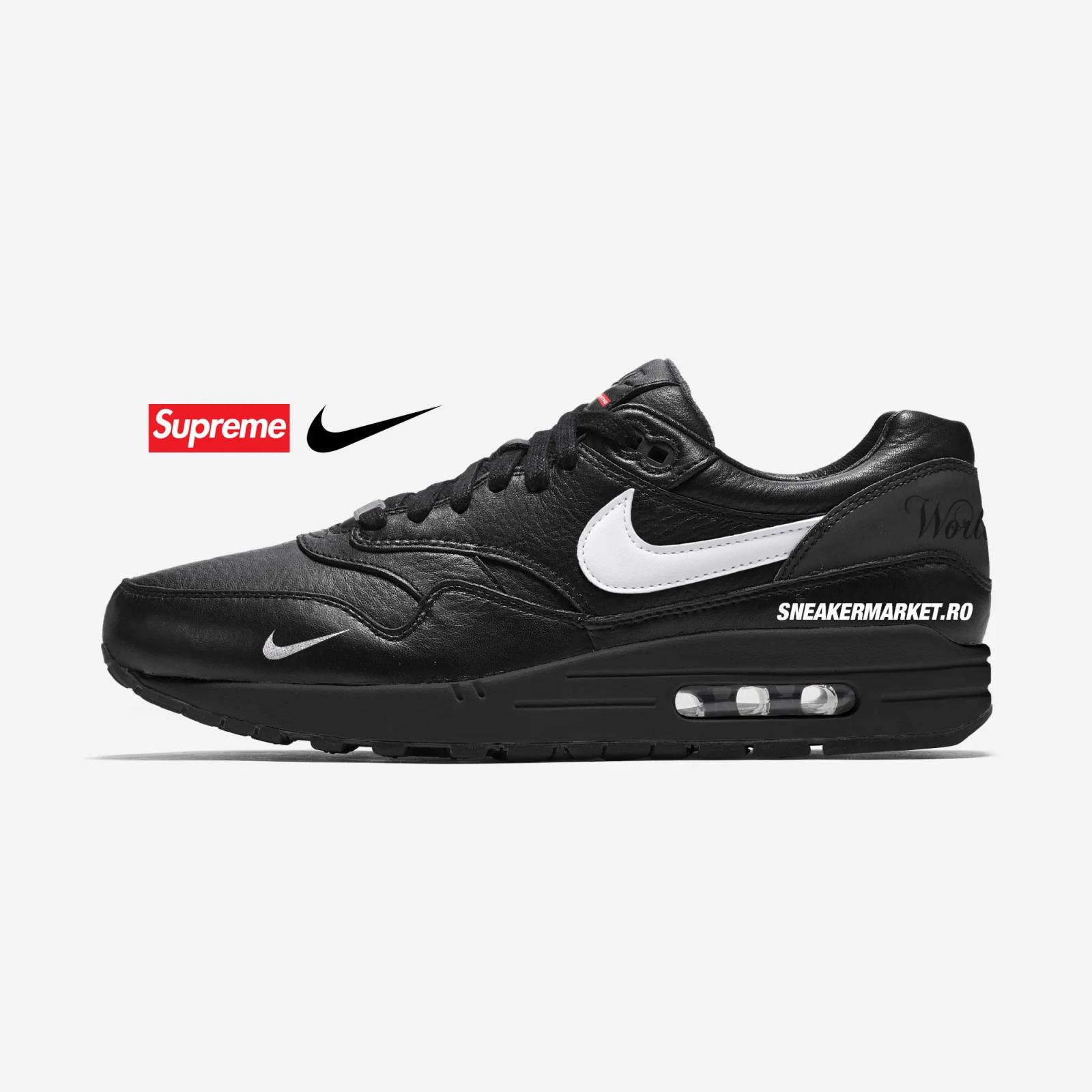 Supreme x Nike Air Max 1 '87 SP Black / White HF8813-001 Release Date