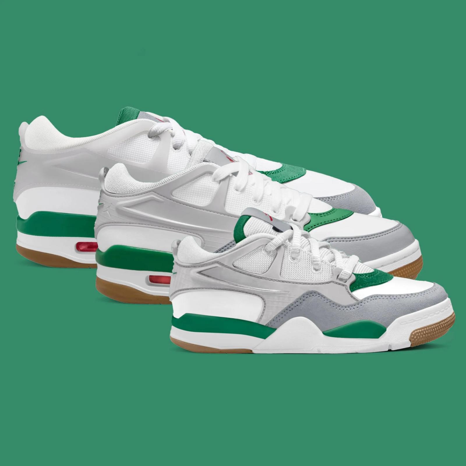 Air Jordan 4 RM White / Pine Green Full Family Size Run