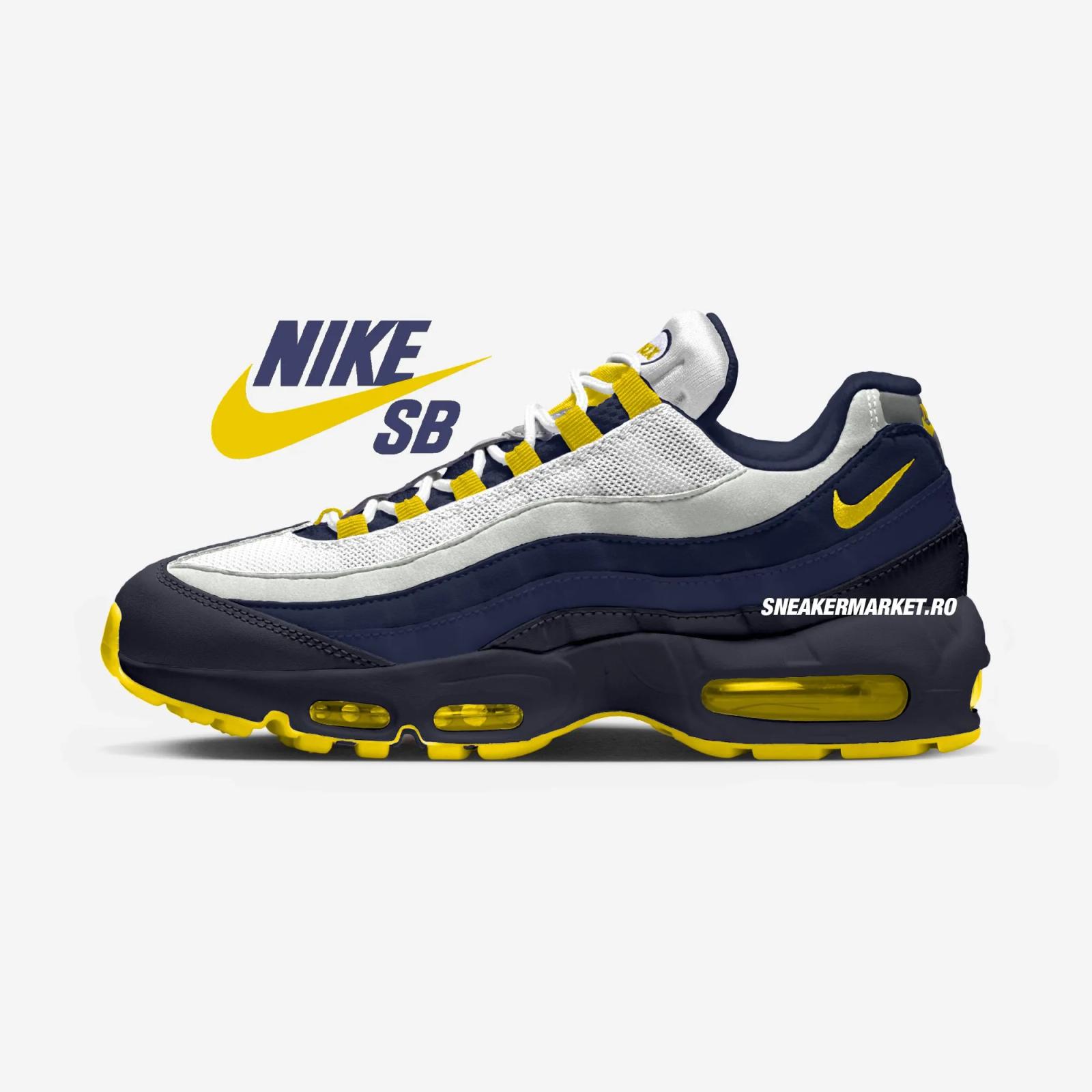 Nike SB x Nike Air Max 95 K Obsidian / Speed Yellow HQ8492-400