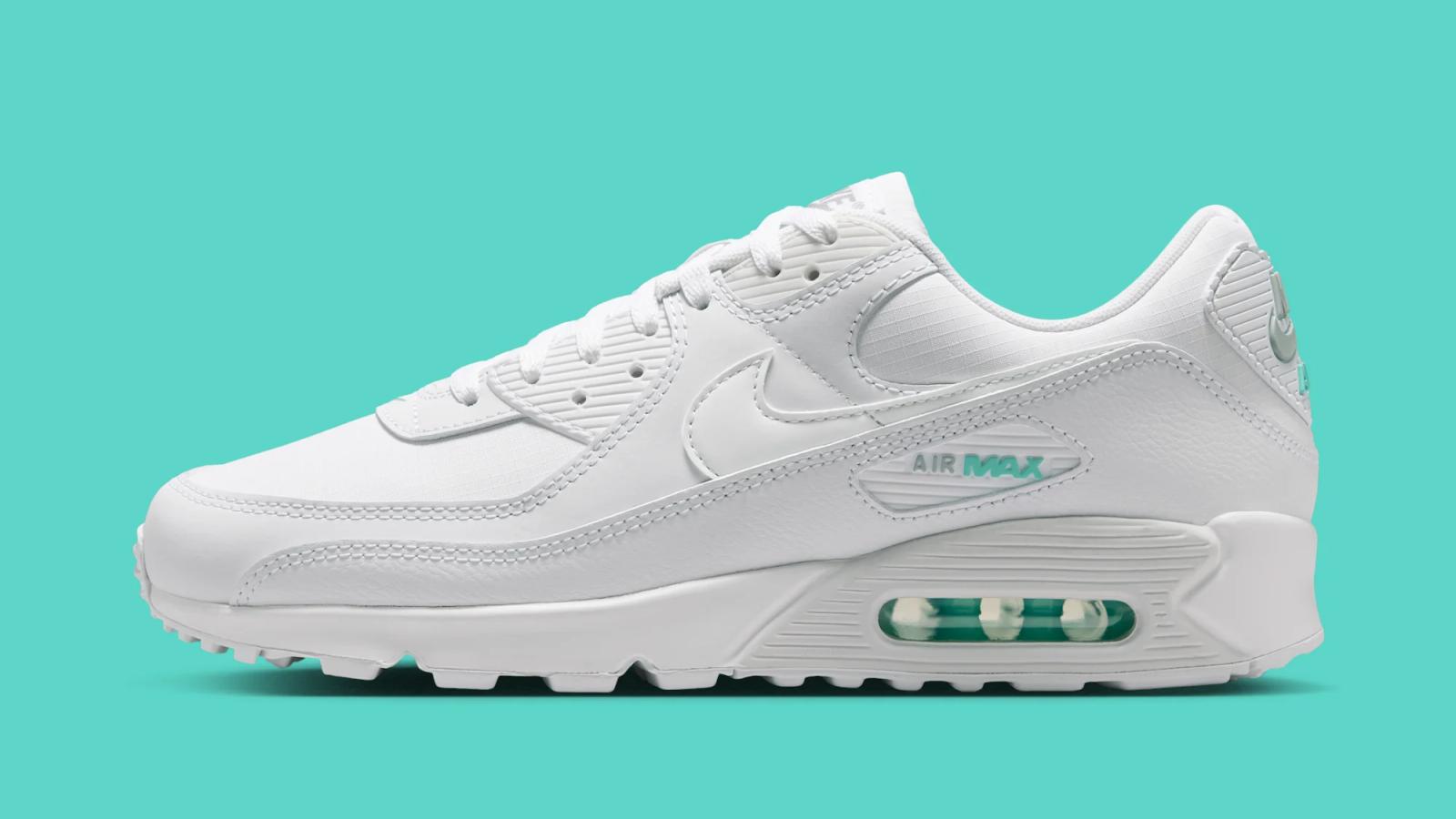 Nike Air Max 90 "White & Hyper Turquoise" drops April 1st, 2026