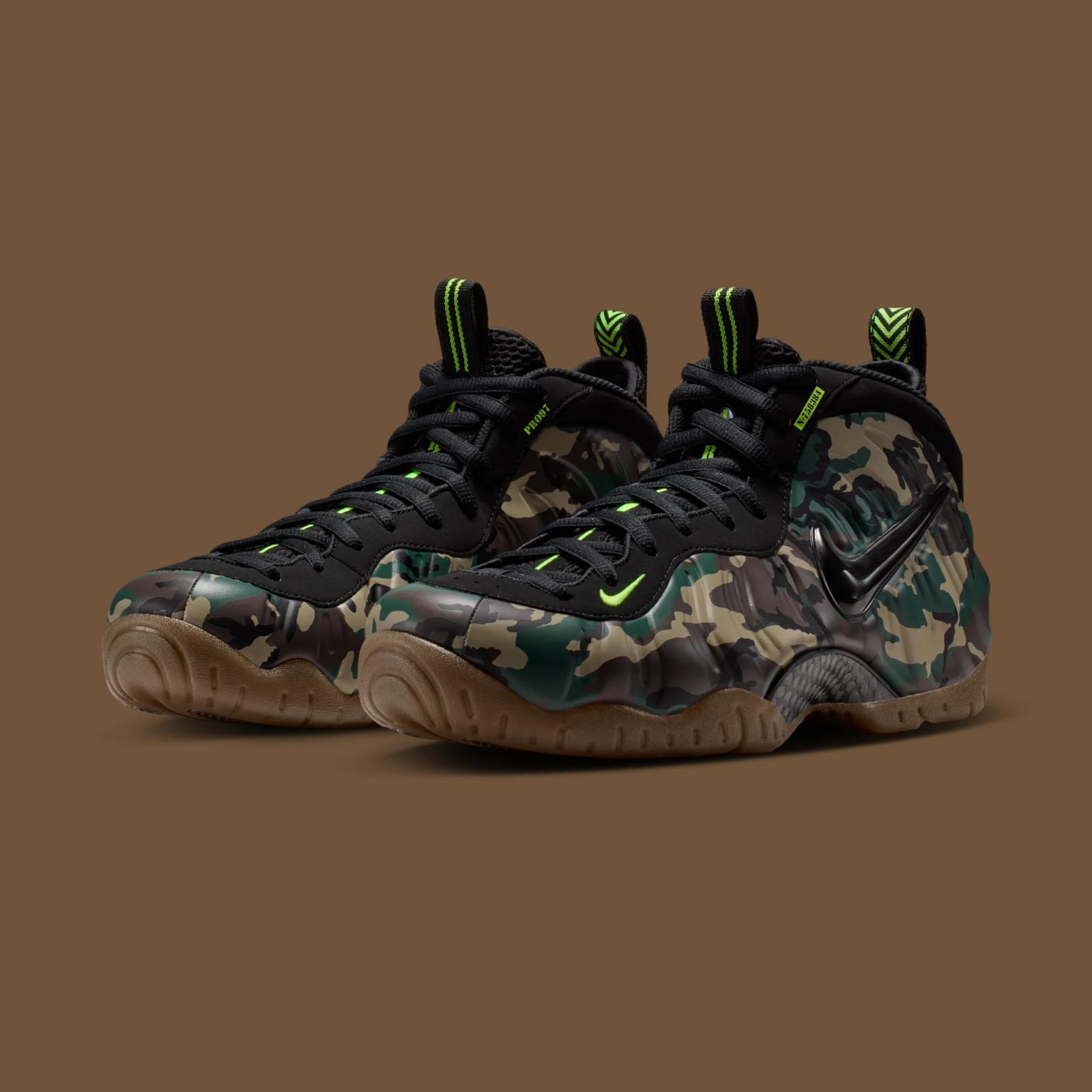 Nike Air Foamposite Pro Premium "Green Camo" returns August 21st, 2026