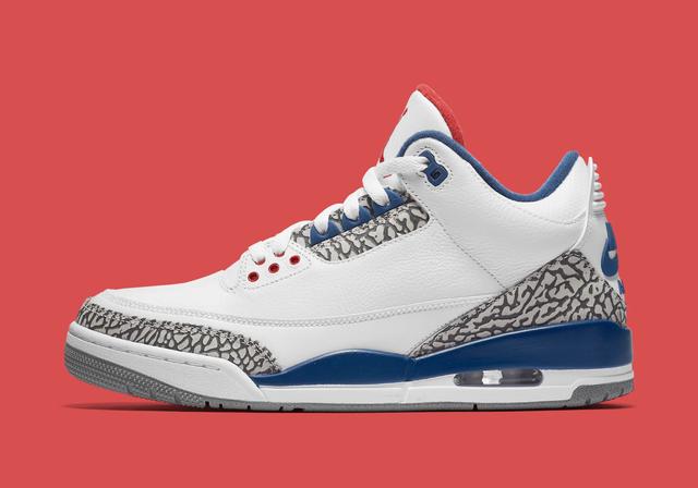 Air Jordan 3 Retro "True Blue" White/Varsity Red/True Blue/Cement Grey/Anthracite
