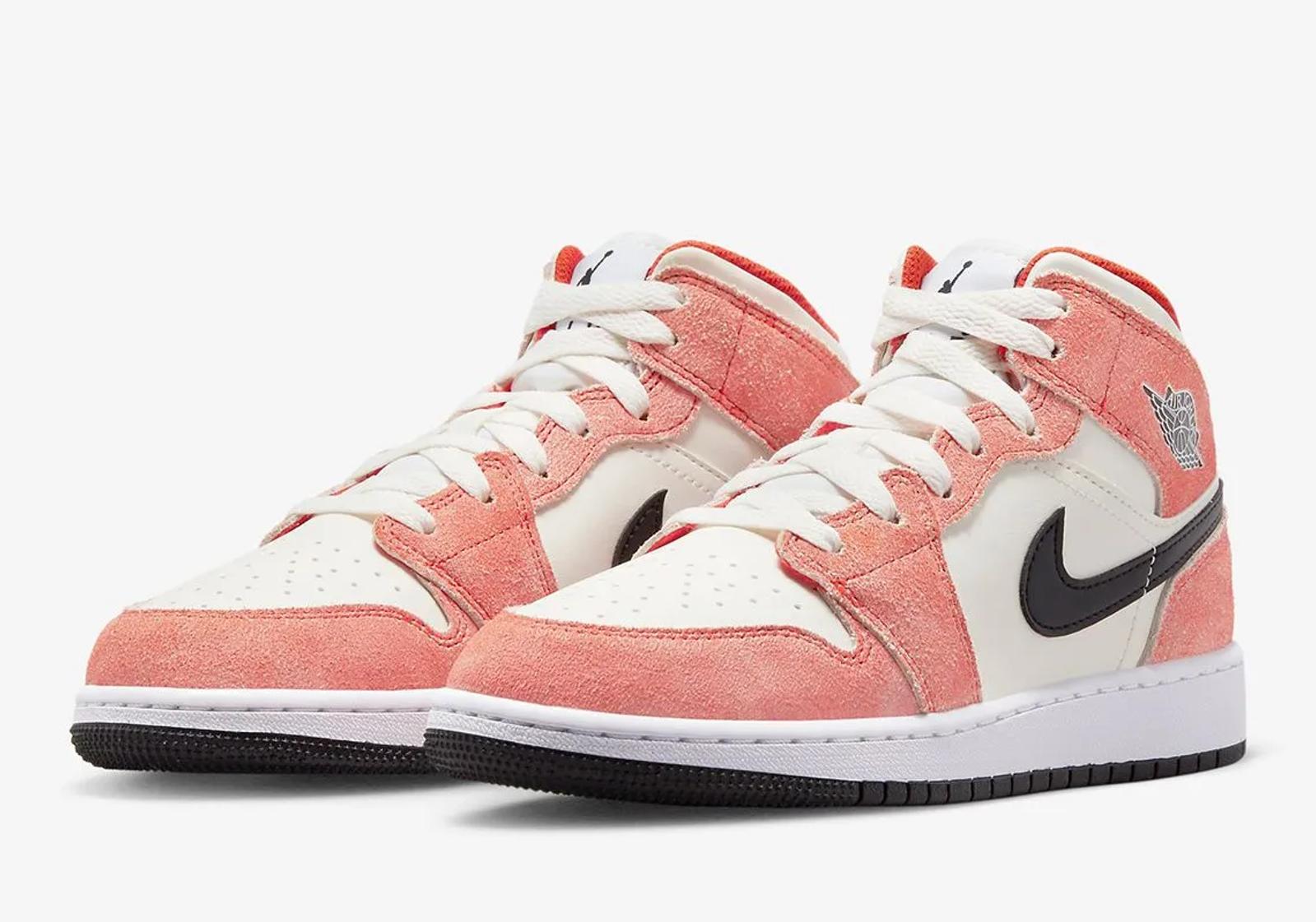 Air Jordan 1 Mid GS Orange Suede