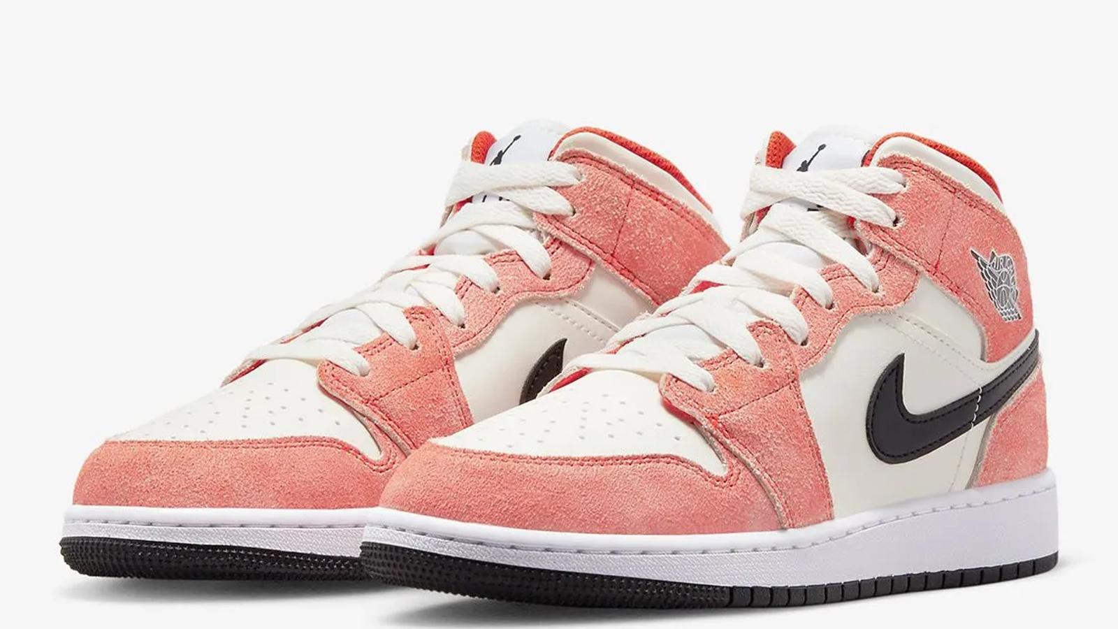 Air Jordan 1 Mid GS Orange Suede