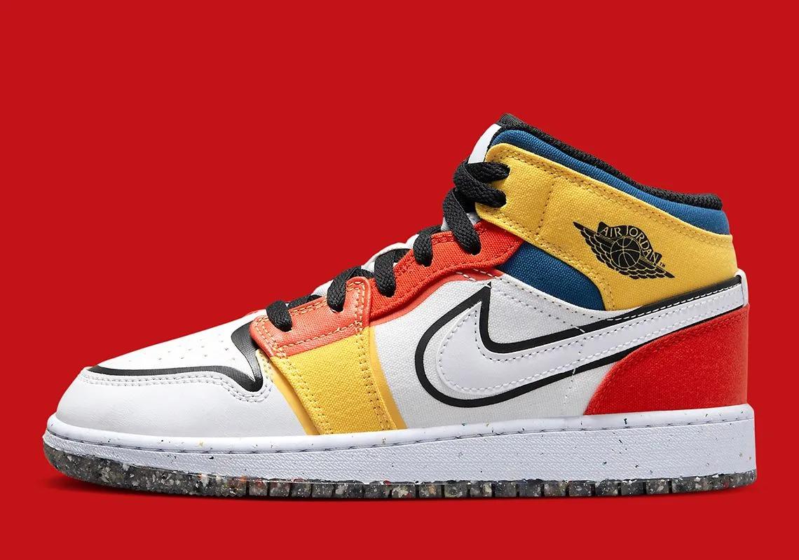 Air Jordan 1 Mid GS Multi-color Canvas