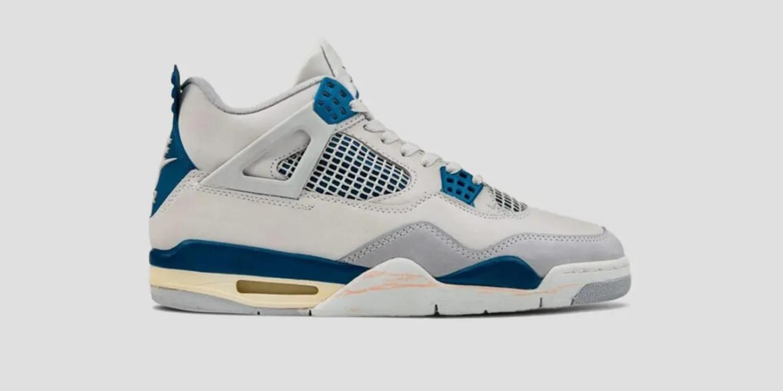 Air Jordan 4 Military Blue 1989 Off White / Military Blue 4369