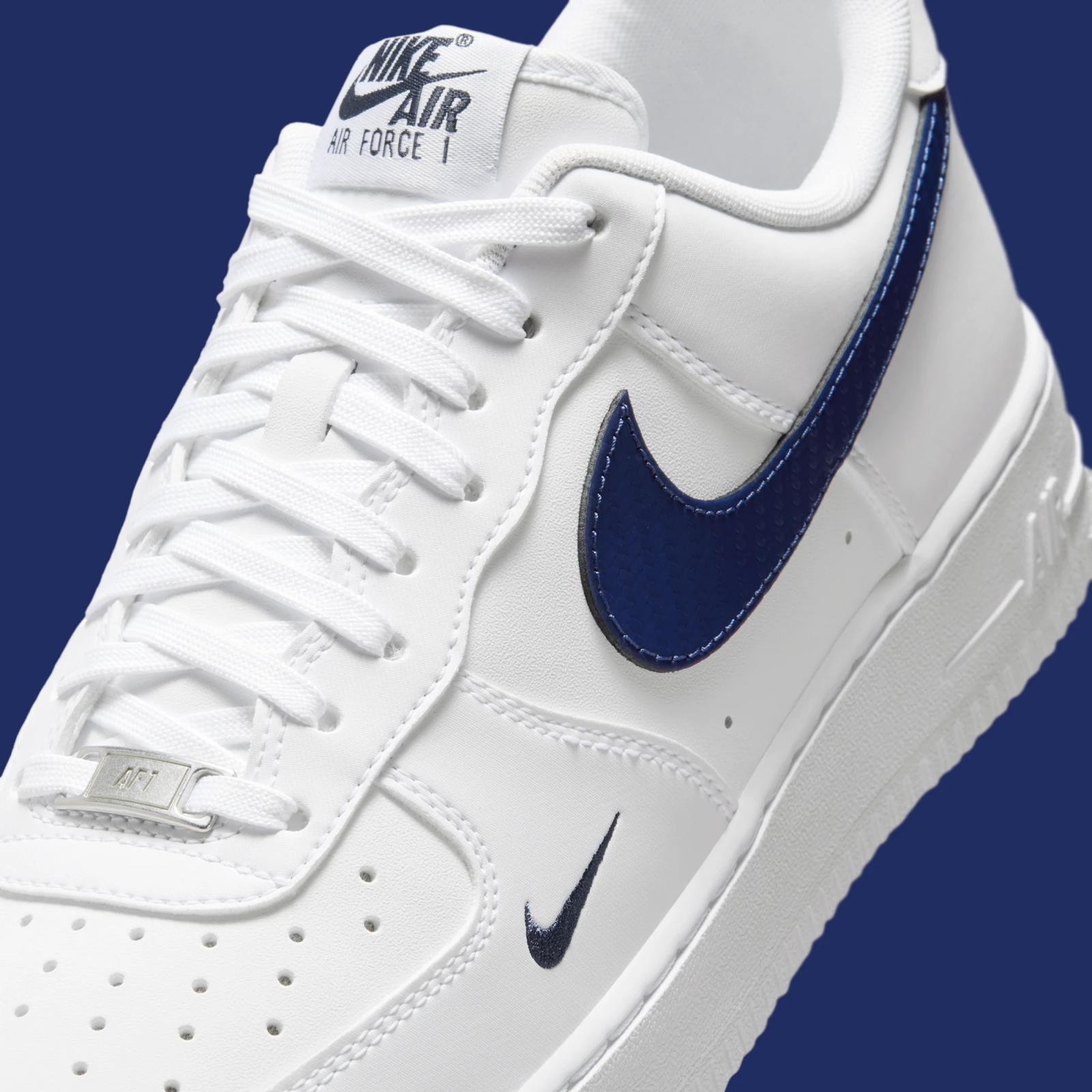 Nike Air Force 1 Low Tech "White & Midnight Navy" drops April 1st, 2026