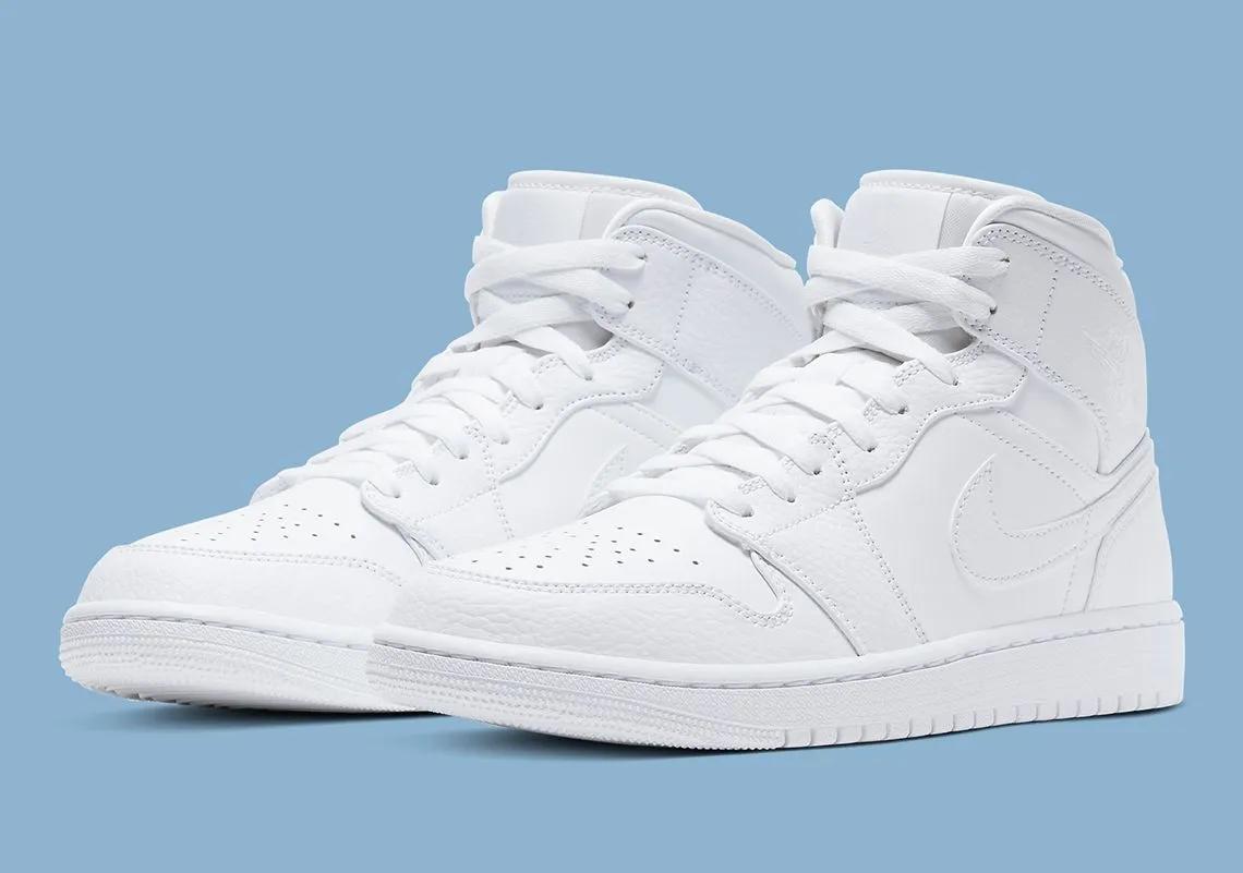 Air Jordan 1 Mid Triple White