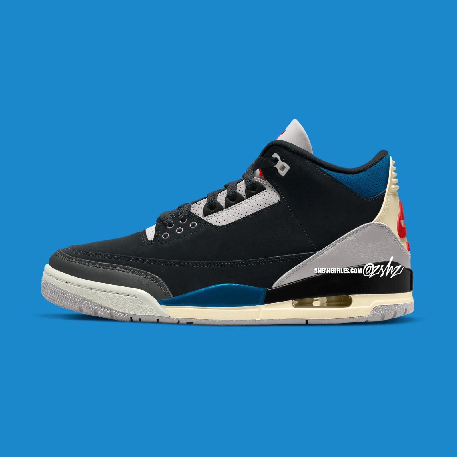 Air Jordan 3 Retro Black / Military Blue IB8967-004