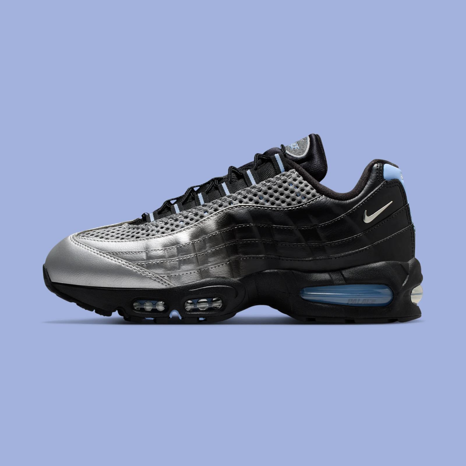 Palace x Nike Air Max 95 Big Bubble "Metallic Silver" drops April 10th, 2026