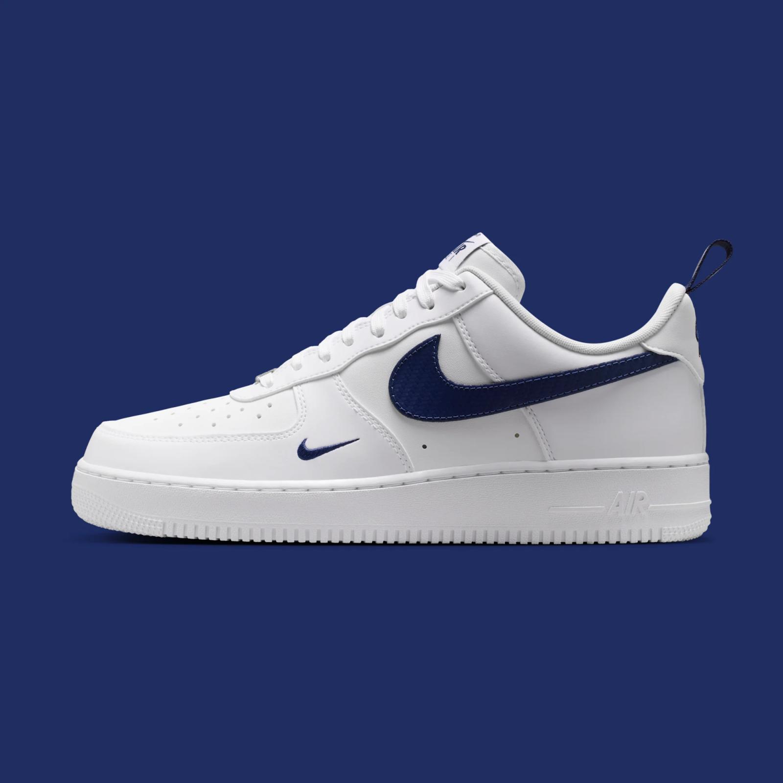 Nike Air Force 1 Low Tech "White & Midnight Navy" drops April 1st, 2026