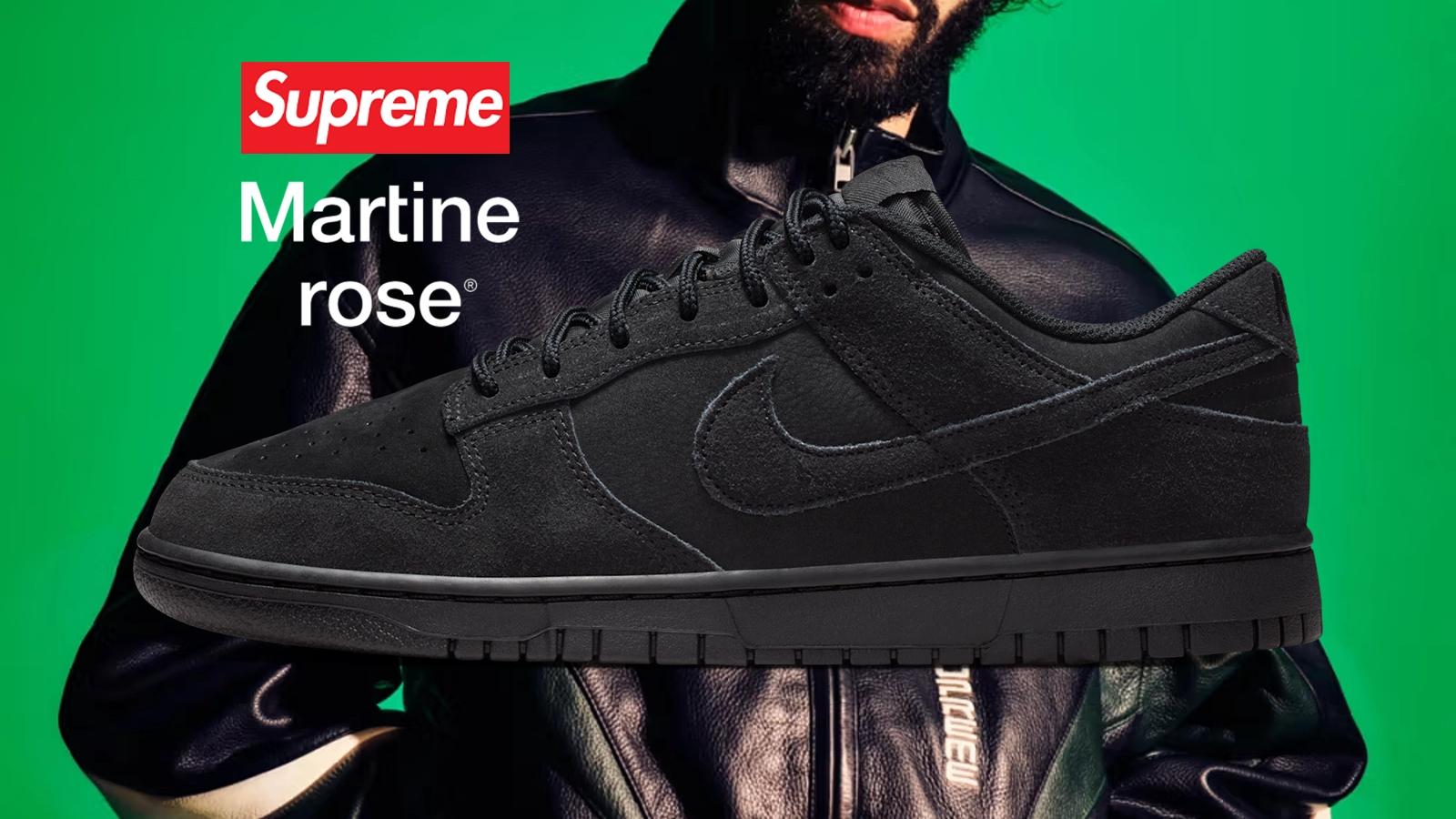 Supreme x Martine Rose x Nike Dunk Low "Black" drops in 2026