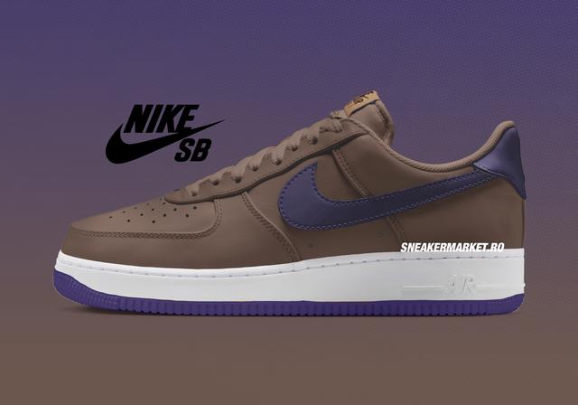 Ben-G x Nike SB x Nike Air Force 1 Low "Light Chocolate" Light Chocolate/Court Purple/Sail/Light Chocolate