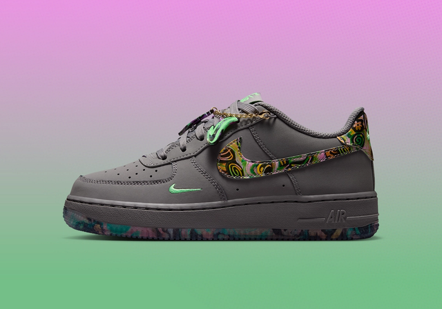 Andrea Bergart x Nike Air Force 1 Low GS "Pencil Point" Pencil Point/Multi-Color/Illusion Green/Dark Raisin/Glacier Blue/Metallic Gold