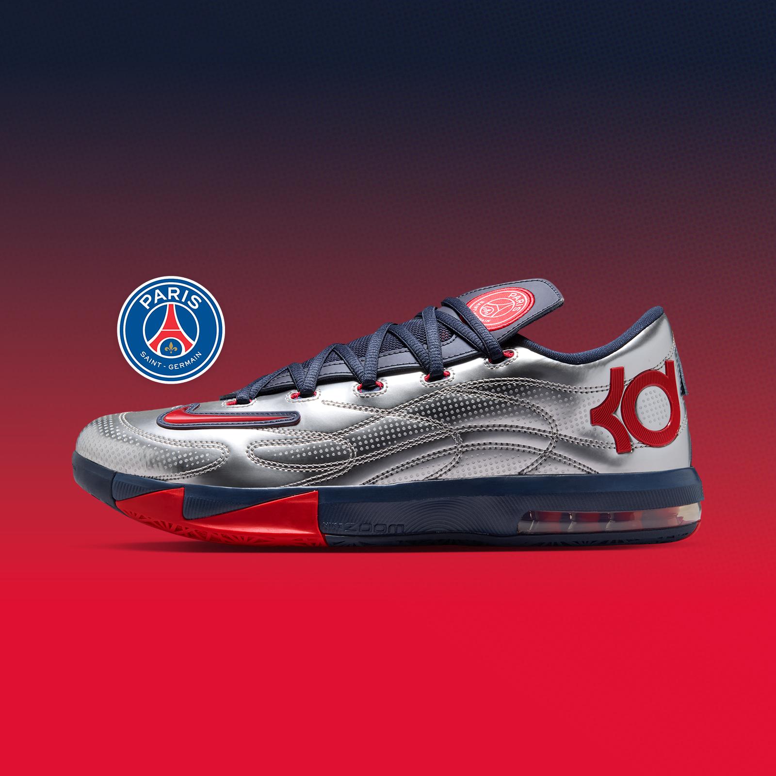 Paris Saint-Germain x Nike Zoom KD 6 "Metallic Silver" Metallic Silver/College Navy/Global Red/White