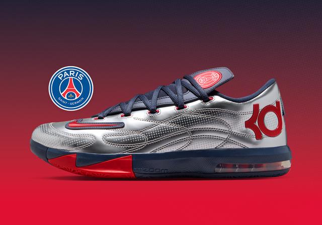Paris Saint-Germain x Nike Zoom KD 6 "Metallic Silver" Metallic Silver/College Navy/Global Red/White