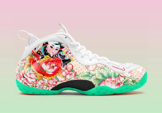 Nike Air Foamposite One PRM "Tianjin 2.0" White/Light Poison Green/Black/Lava Glow/Tour Yellow