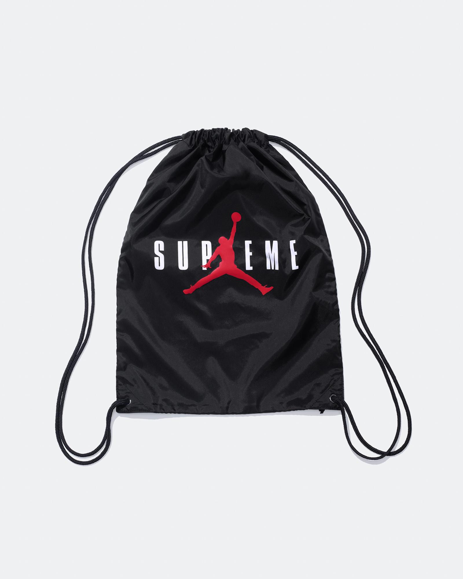 Supreme x Air Jordan Drawsring Bag Black