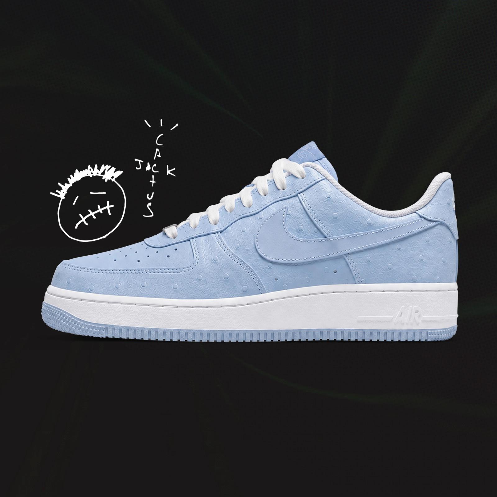 Cactus Jack x Nike Air Force 1 Low "Ice Blue" Ice Blue/Ice Blue/Celestine Blue