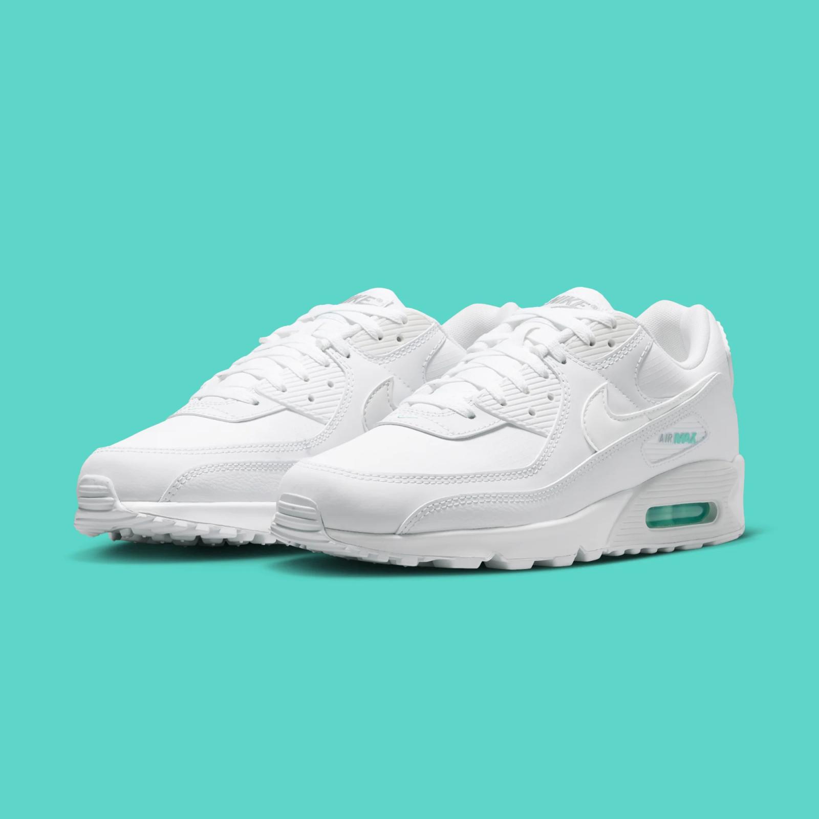 Nike Air Max 90 "White & Hyper Turquoise" drops April 1st, 2026