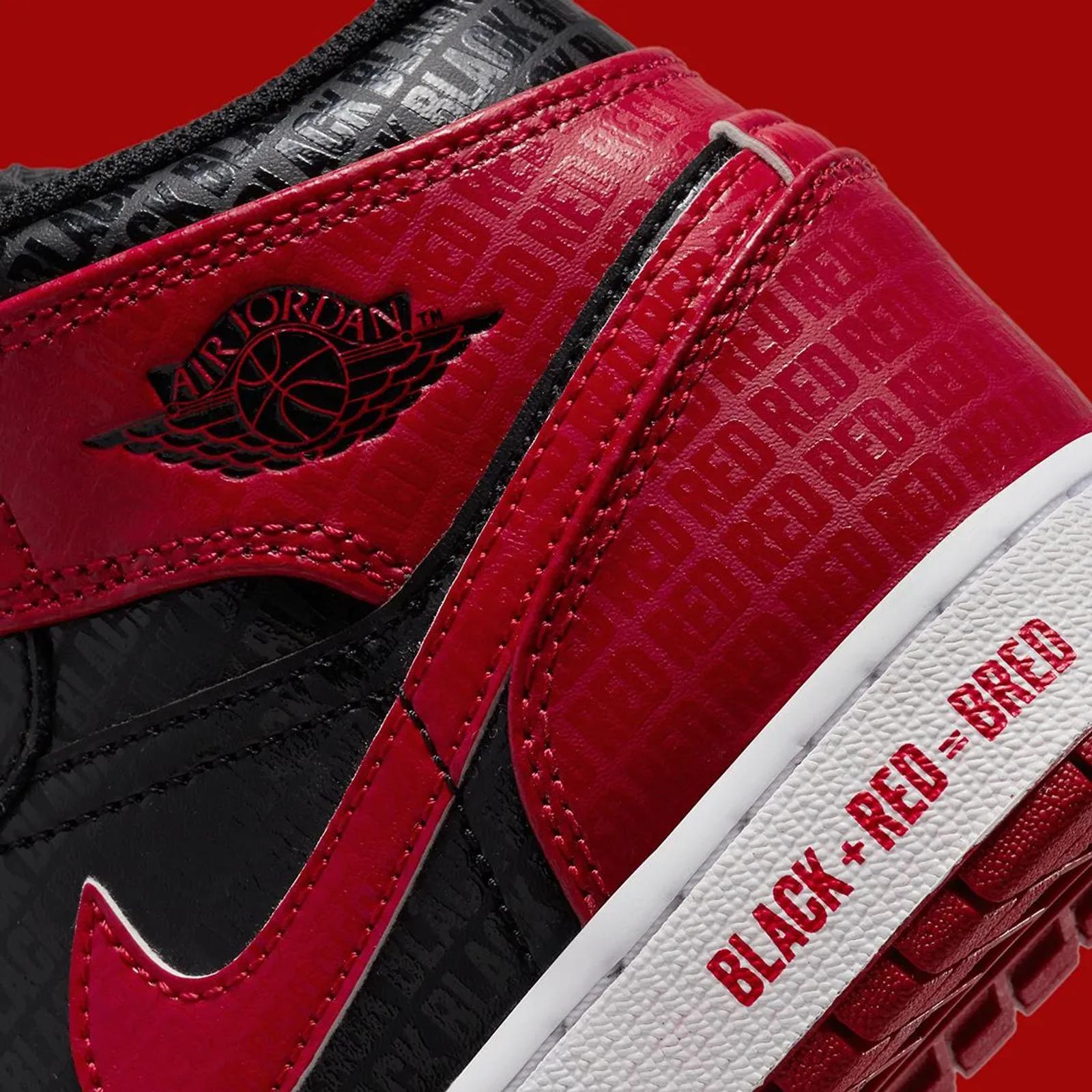 Air Jordan 1 Mid GS Bred Black + Red