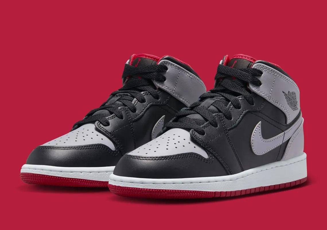 Air Jordan 1 Mid Black Grey Red