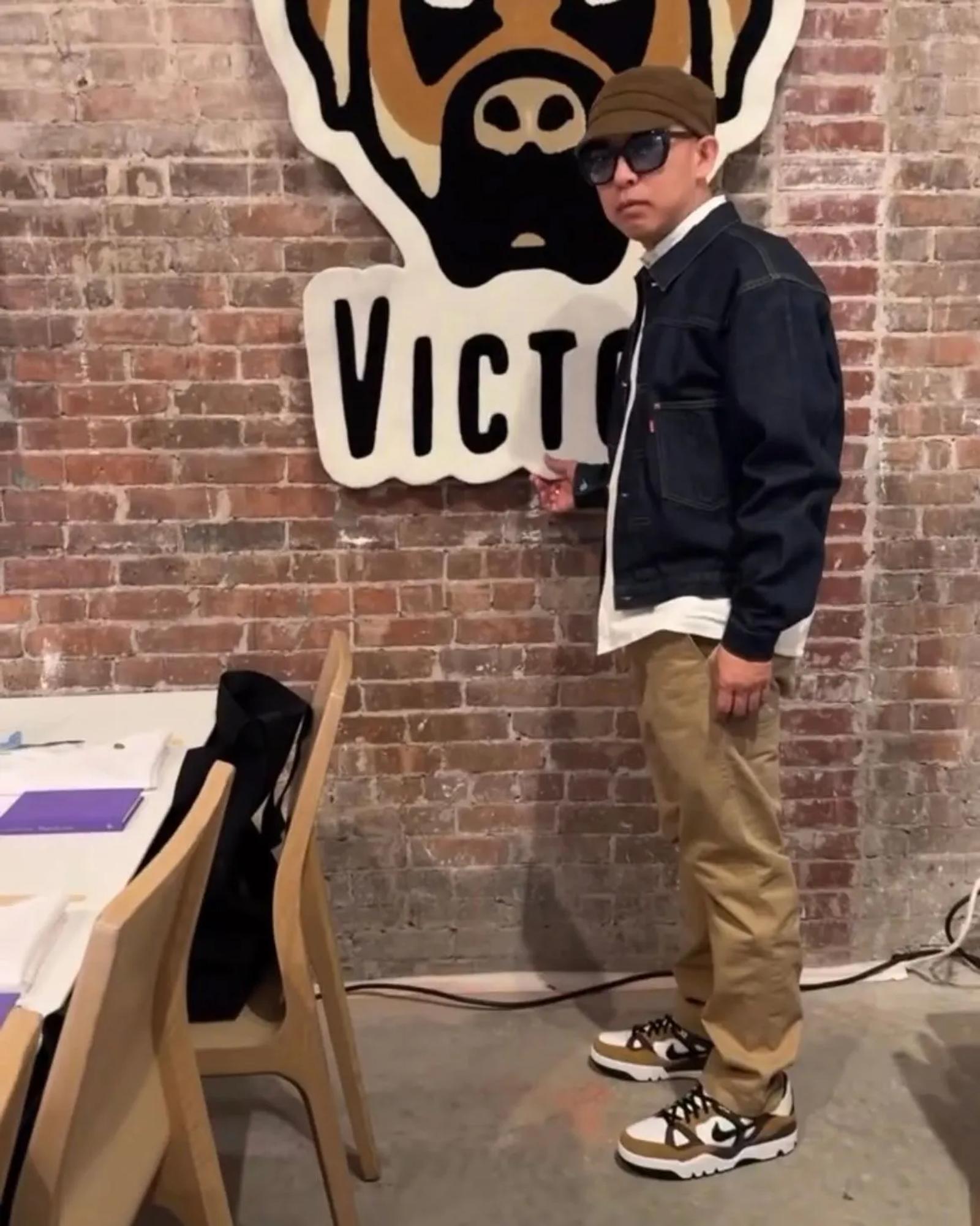 Nigo wearing Nigo x Nike Air Force 3 Low Escape