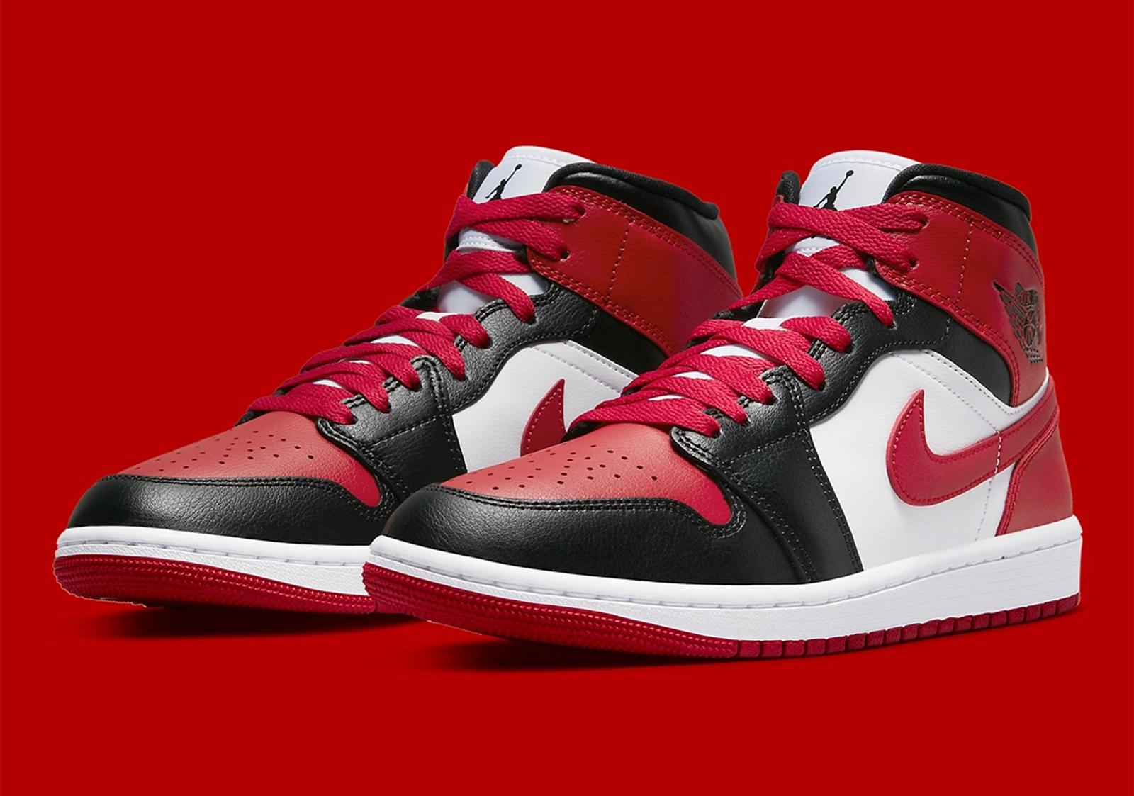 Air Jordan 1 Mid WMNS Bred Toe