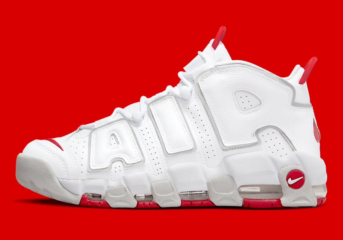 Nike Air More Uptempo White Red Grey