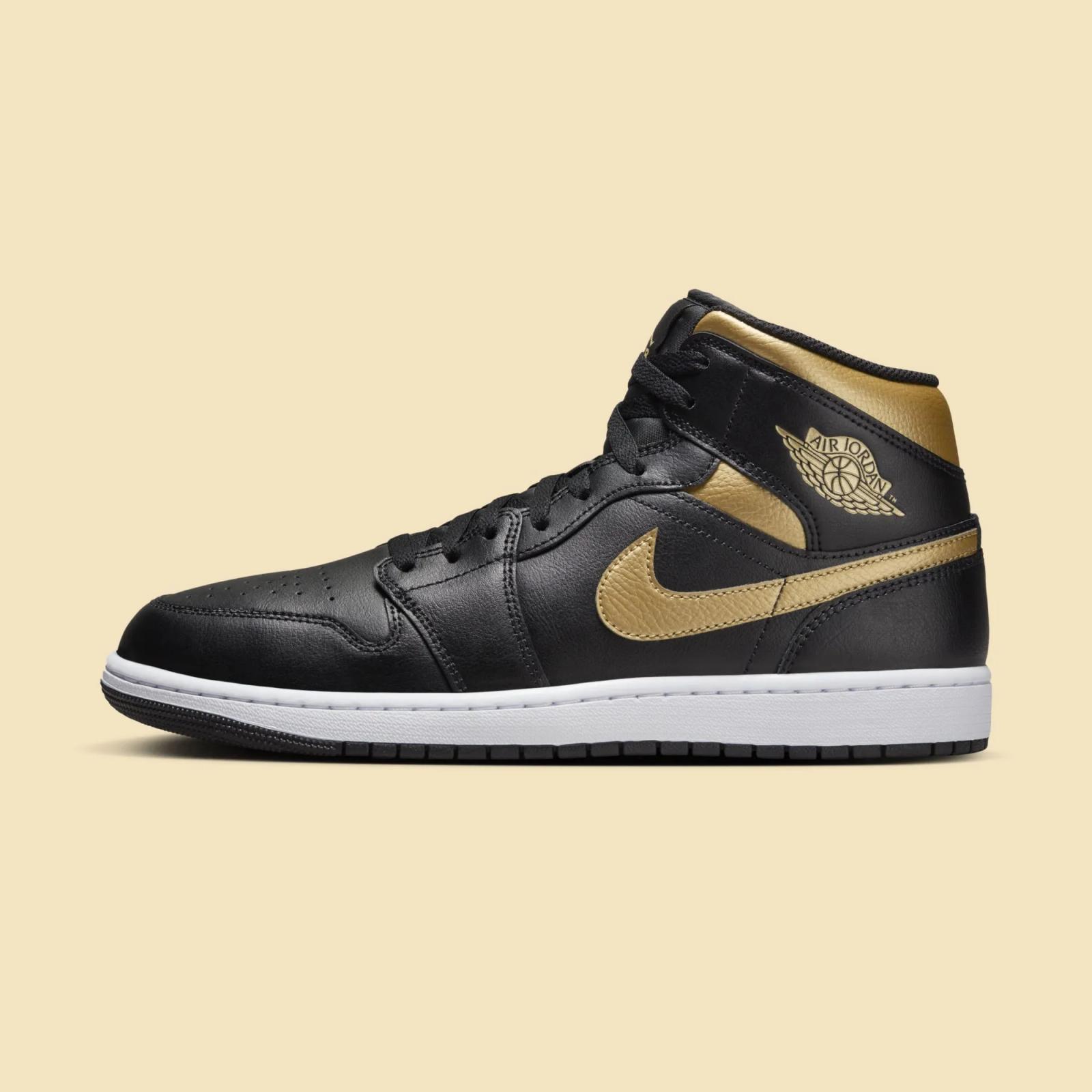 Air Jordan 1 Mid “Black / Metallic Gold”