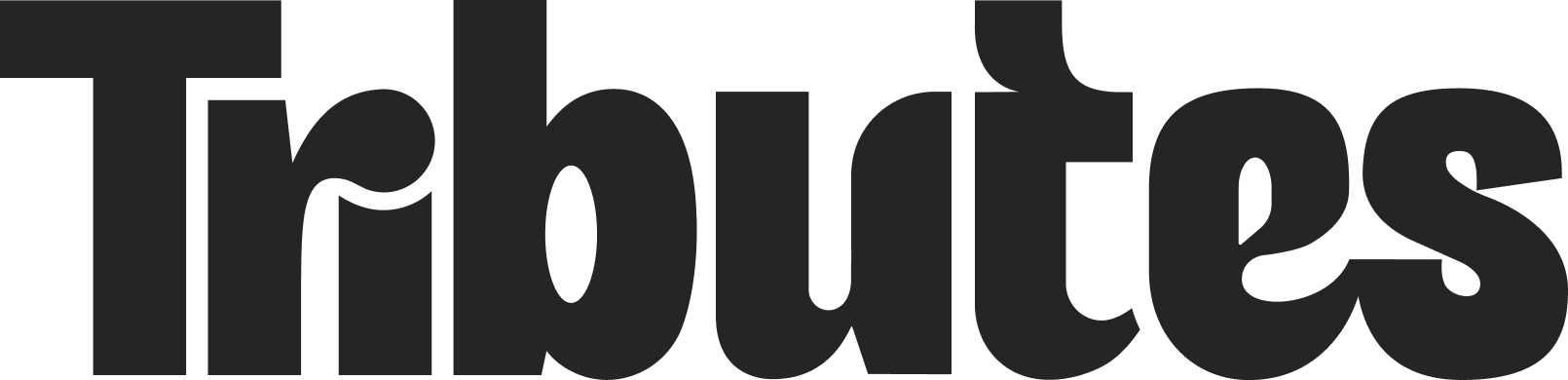 Tributes logo in black on a transparent background